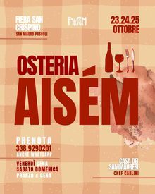 Locandina dell'Osteria Aisem per la festa di San Crispino