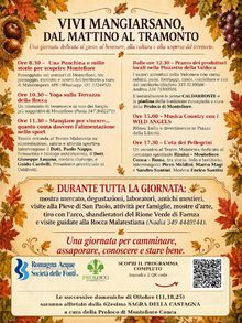 Programma dettagliato della Fiera Mangiarsano a Montefiore Conca 4 ottobre 2026