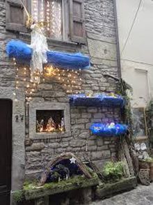 presepe sotto la neve a Paese dei Presepi di Portico di Romagna (FC)