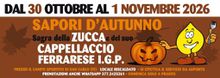 Locandina sagra della zucca e del suo Cappellaccio ferrarese IGP: Sapori d'Autunno