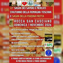 Locandina della 22° sagra dei sapori e mercati d'autunno della romagna - toscana e sagra della piadina fritta