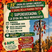 Locandina della 22° sagra dei sapori e mercati d'autunno della romagna - toscana e sagra della piadina fritta
