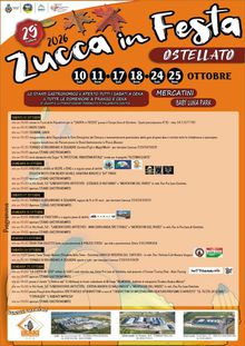 Locandina con programma della Sagra Zucca in Festa ad Ostellato (FE)