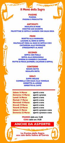 menù sagra della seppia