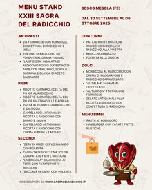 menù sagra del radicchio Bosco Mesola